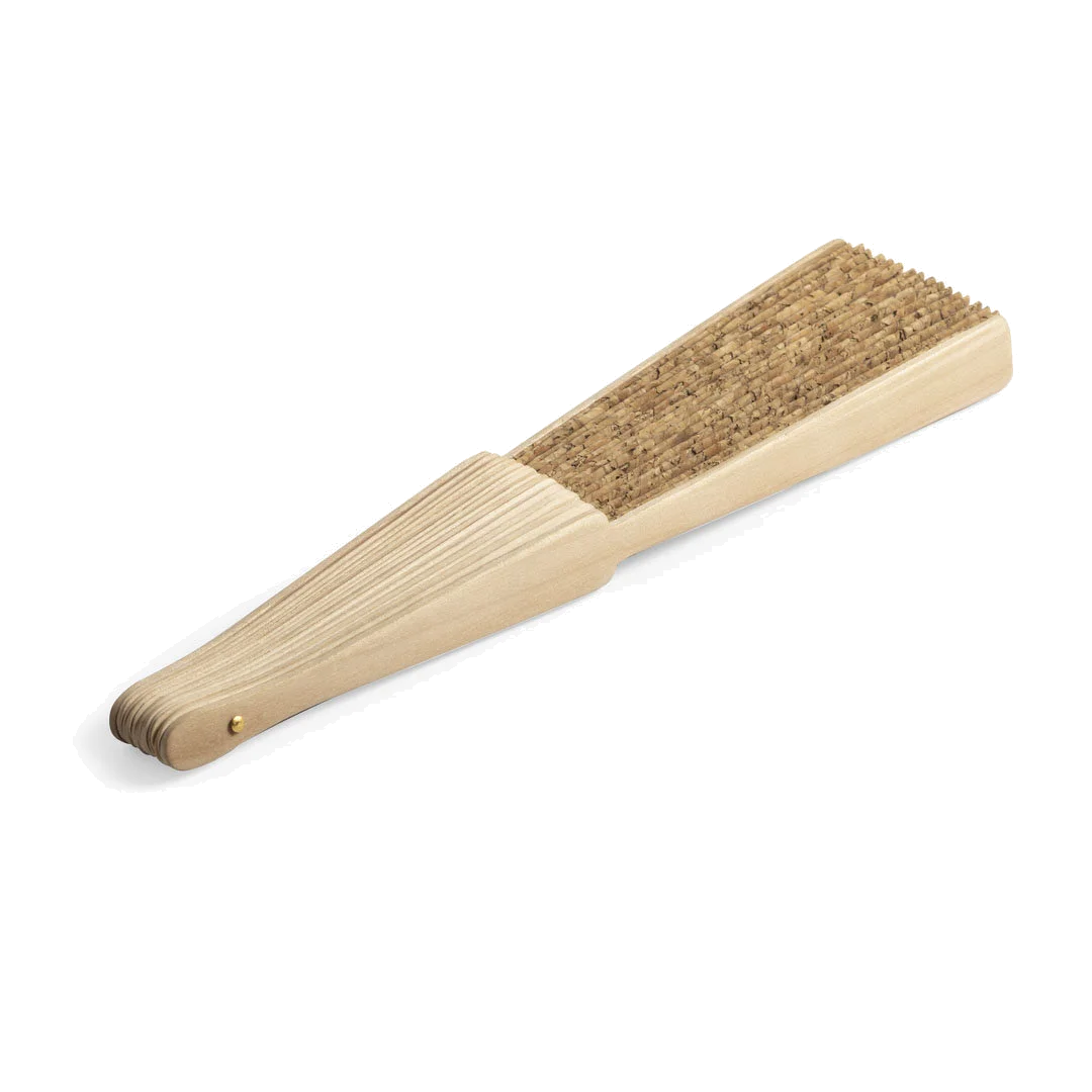 Éventail en bois et toile en liège naturel - Kasol – Image 4